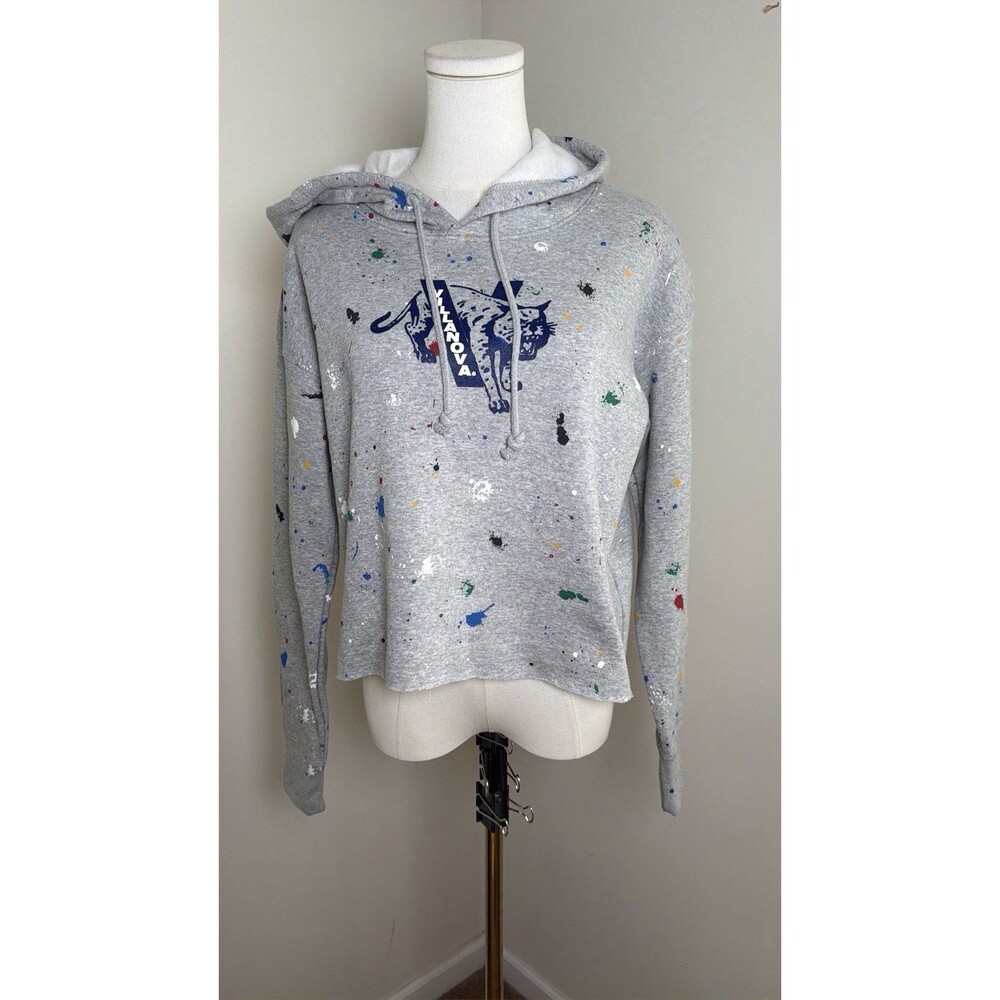 Champion Villanova Wildcats Hoodie Women M Paint Splatter Gray NWT NCAA